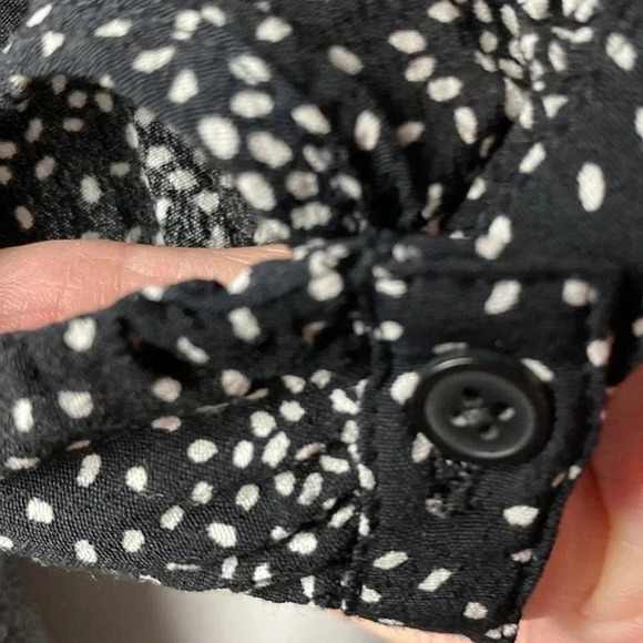 LOFT WOMENS SIZE 8 PETITE BLACK DRESS WHITE DOT DESIGN SIDE ZIP CROCHET - Picture 9 of 15